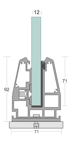 SD 16B Bracket with Side Cap for Aluminum Glass Railing Installation, Premium Support Bracket for Balcony and Staircase, Durable Finish, Secure Fit for Modern Architectural Projects